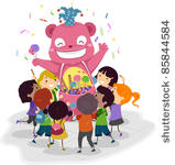 illustration of a candy mascot...