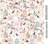 nature pattern with birds ...