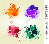 colored paint splats background ...