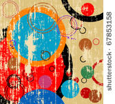 grunge retro circles background ...