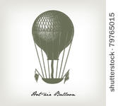 engraving vintage hot air...