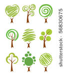 trees icon set
