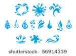 set of abstract of water drops