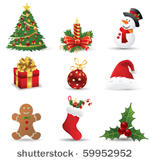 christmas icons. vector