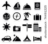 vacation and travel icons