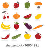 fruit and vegetables icons