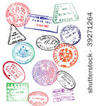travel passport stamps  vector 