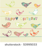 birthday card with birds
