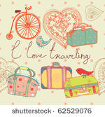 travel suitcases background