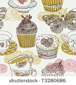 sweets and tea background