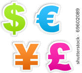 vector dollar  euro  yen and...