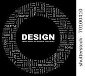 design. word collage on black...