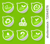 set of eco friendly stickers.
