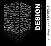 design. word collage on black...