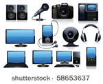 media icon set. vector