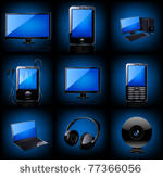 media icon set. vector