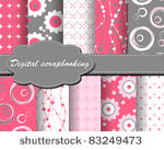 set of vector flower paper for...