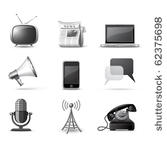communication icons   b w series