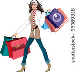 woman with shopping bags