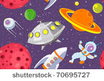 cartoon space seamless...