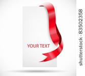 blank sale tag with red ribbon