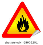 fire warning sticker