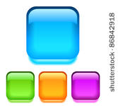 vector glass square buttons ...