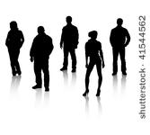 black silhouettes of people...