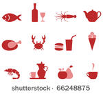 color icons food set vector...
