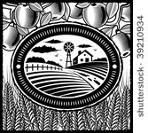 retro farm black and white....