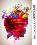 christmas abstract poster