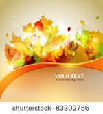 autumn yellow background with...