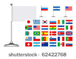 flag set on white background....