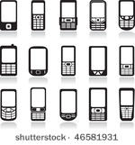 mobile phone icons set. vector