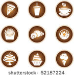 food icons set. vector symbols.