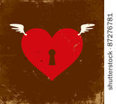 retro illustration of the heart ...