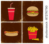 illustrations cola  a hamburger ...