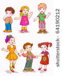 vector illustration  girls and...