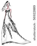wedding dress black line on...