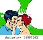 woman kiss man passion love sex ...