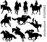 vector silhouettes of horse...