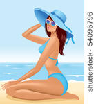 beautiful  girl sitting in hat  ...