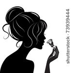 beauty girl silhouette with rose