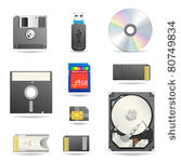 digital data devices icon set...