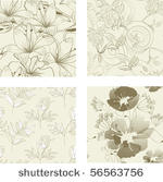 floral seamless pattern. set 1