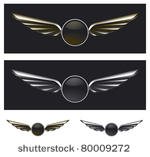 glossy shield with wings