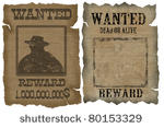 a old wanted posters with a...