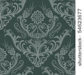 luxury green floral damask...