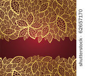 golden leaf lace on red...