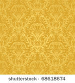 luxury seamless golden floral...